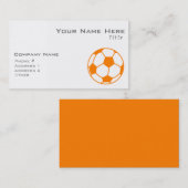 Orange & White Soccer Visitenkarte (Vorne/Hinten)