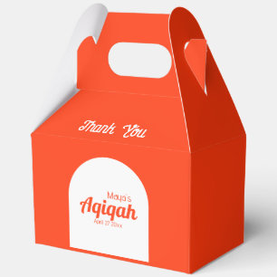 Orange White Solid Color Schlicht, Aqiqah Baby Dus Geschenkschachtel