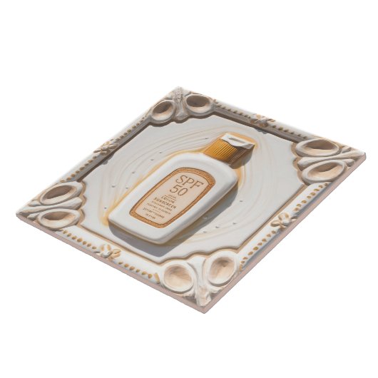 Orange White SPF 50 Sun Cream Beach House Badezimm Fliese (Seite)