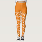 Orange White Spooky Niedlich Boo Halloween Kostüm Leggings (Vorderseite)