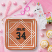 Orange & White Sports Thema Papierplatte Pappteller (Party)