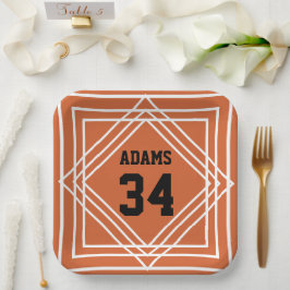 Orange & White Sports Thema Papierplatte Pappteller