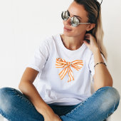 Orange White Strip Bow T-Shirt