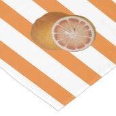 orange & white stripes fruits citrus kurzer tischläufer (Ecke)