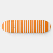 Orange White Stripes Pattern Skateboard (Horizontal)