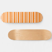 Orange White Stripes Pattern Skateboard (Horizontal)