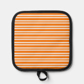 Orange White Stripes Pattern Topflappen (Vorderseite)