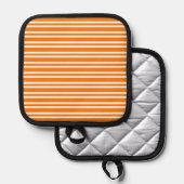Orange White Stripes Pattern Topflappen (Vorderseite/Rückseite)