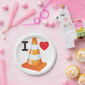 Orange White Student Pranks mit Verkehrsmitteln Pappteller (Party)