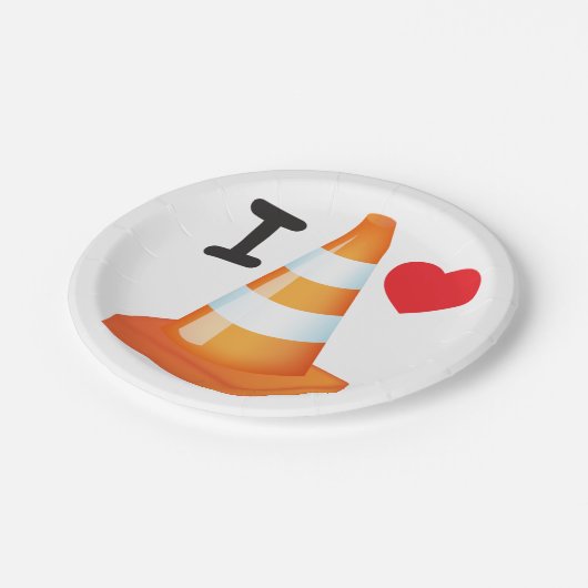 Orange White Student Pranks mit Verkehrsmitteln Pappteller (Schrägansicht)