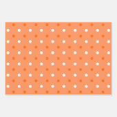Orange & White Stylish & Fun Stripes & Polka Dots Geschenkpapier Set (Vorderseite)