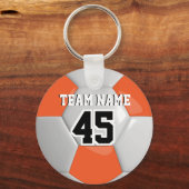 Orange & White Team Fußball Schlüsselanhänger (Vorderseite)