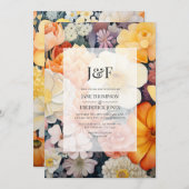 Orange, White und Goldenrod Hochzeit Einladung (Vorne/Hinten)