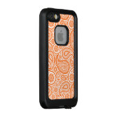 Orange & White Vintag Paisley LifeProof iPhone Hülle (Hinten/Rechts)