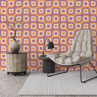 Orange White Violet Lila Kunstmuster des Mitteljah