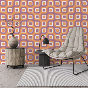 Orange White Violet Lila Kunstmuster des Mitteljah Tapete