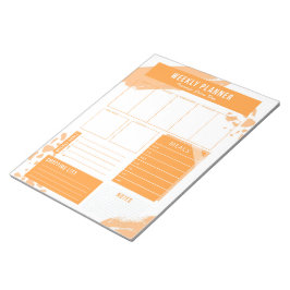 Orange-White Weekly Planer Notepad Notizblock