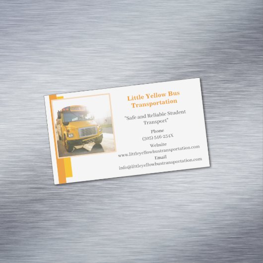 Orange White Yellow School Busfahrer Magnetische Visitenkarte (Beispiel)
