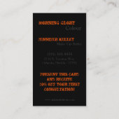 Orange White Zebra Print Pattern Business Card Visitenkarte (Rückseite)