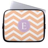 Orange White Zickzack Lila Monogram Laptopschutzhülle (Vorderseite)