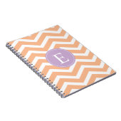Orange White Zickzack Lila Monogram Notizblock (Rechte Seite)