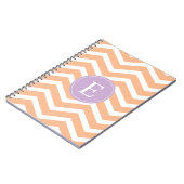 Orange White Zickzack Lila Monogram Notizblock (Linke Seite)