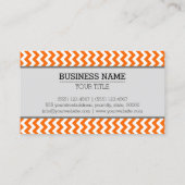 Orange White Zickzack Zigzag Monogram Visitenkarte (Rückseite)