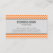 Orange White Zickzack Zigzag Monogram Visitenkarte (Rückseite)