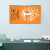 Orange Wiedersehen Family Tree Silhouette Banner (Messeveranstaltung)