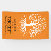 Orange Wiedersehen Family Tree Silhouette Banner (Horizontal)