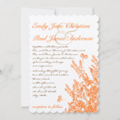 Orange Wild Blume und Bienen Einladungen für Hochz (Vorderseite)