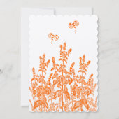 Orange Wild Blume und Bienen Einladungen für Hochz (Rückseite)