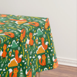 Orange Wild Herbst Winter Forest Fox Tischdecke