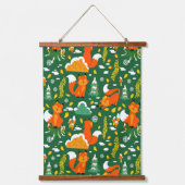 Orange Wild Herbst Winter Forest Fox Wandteppich Mit Holzrahmen (Vorderseite)