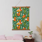 Orange Wild Herbst Winter Forest Fox Wandteppich Mit Holzrahmen (Schlafzimmer)