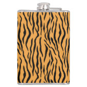 Orange Wild Tiger Face on Tiger Skin Pattern Flachmann (Rückseite)