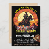 Orange Wild West Western Party Einladung (Vorne/Hinten)