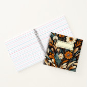 Orange Wildblume & Bird - Whimsical Folk Art Notizblock (Innenseite)