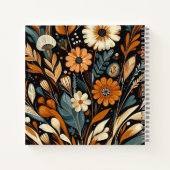 Orange Wildblume & Bird - Whimsical Folk Art Notizblock (Rückseite)