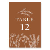 Orange-Wildblume-Kartennummer gebrannt Tischnummer (Vorderseite)