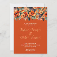 Orange Wildblumen Arrangement Orange Wedding