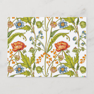 Orange Wildblumen Blaue und Weiße Blumen Neue Adre Postkarte