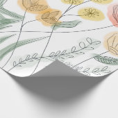 Orange Wildblumen Geschenkpapier (Ecke)