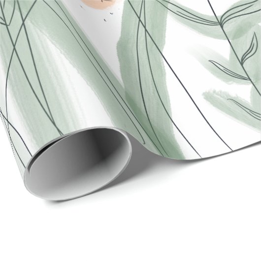 Orange Wildblumen Geschenkpapier (Rolleneckpunkt)