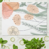 Orange Wildblumen Geschirrtuch (Gefaltet)