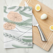 Orange Wildblumen Geschirrtuch (Viertel Falte)