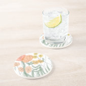 Orange Wildblumen Getränkeuntersetzer (Seite)