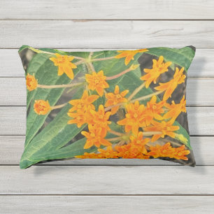 Orange Wildblumen Pilze Kissen Für Draußen