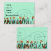 Orange Wilde Blume mit blauem Gras Visitenkarte (Vorne/Hinten)