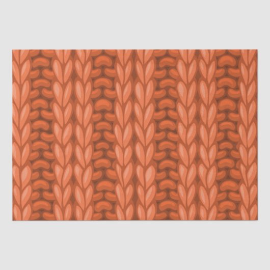 Orange Winter Knitting Wooly Muster Seidenpapier (Vorderseite)